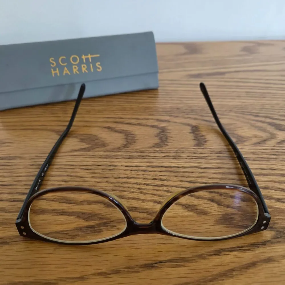 Scott Harris Europa SH-307 C3 Dark Tortoise Eyeglasses Frames w/ Case 52-17-140